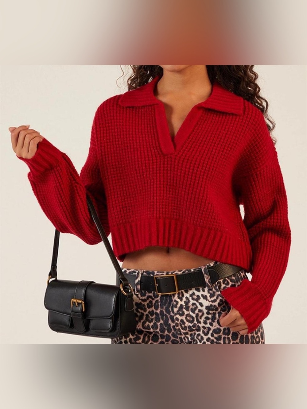 Red cropped sweater- LA Hearts (Pacsun)